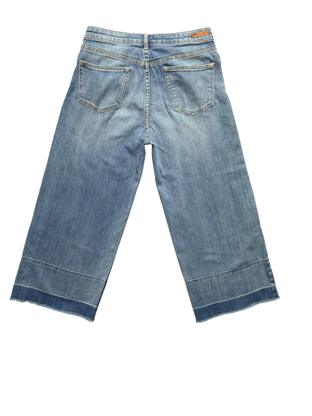 Pilcro and the Letterpress Wide Leg Crop Jeans Raw Hem Medium Wash 29 - Picture 3 of 9